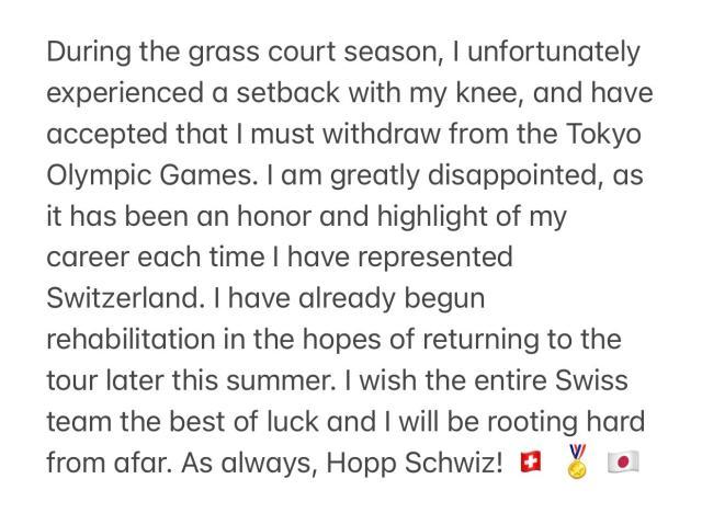 开云中国官网-因膝伤退出东京奥运会 费德勒“金满贯”彻底梦碎？